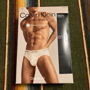 Calvin Klein Mens Cotton‎ Hip Brief 3 Pack Black XXL 2XL Classic Fit Underwear